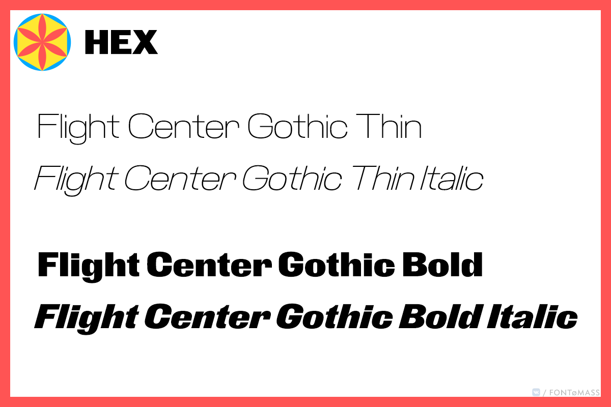 Пример шрифта Flight Center Gothic